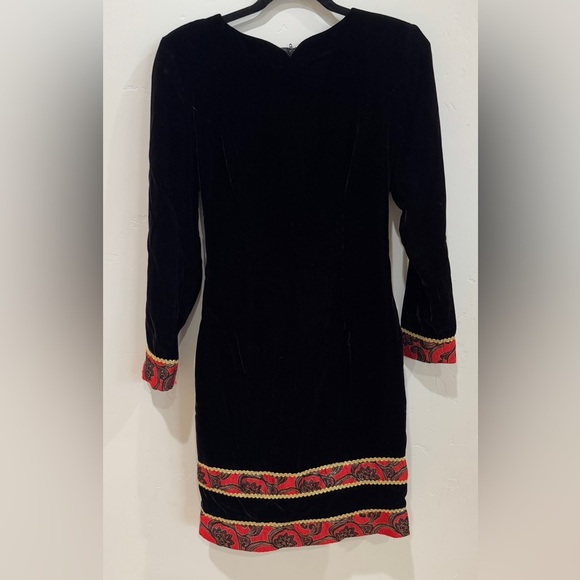 VTG Jessica McClintock black velvet holiday dress size 8 - Picture 1 of 9